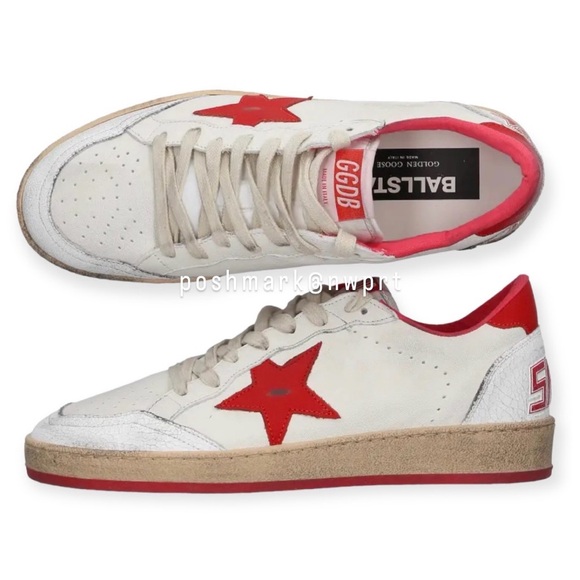Golden Goose 🍓 Ball Star Ballstar Strawberry Red White Sneakers Shoes 37 7 - Picture 2 of 15